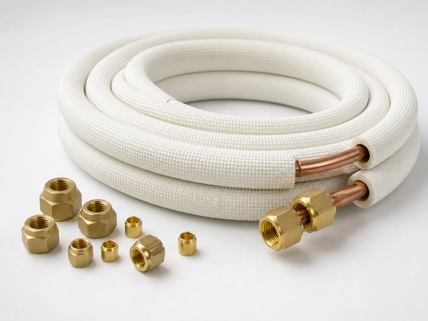 Paires de lignes frigorifiques isolées et raccords flare génériques